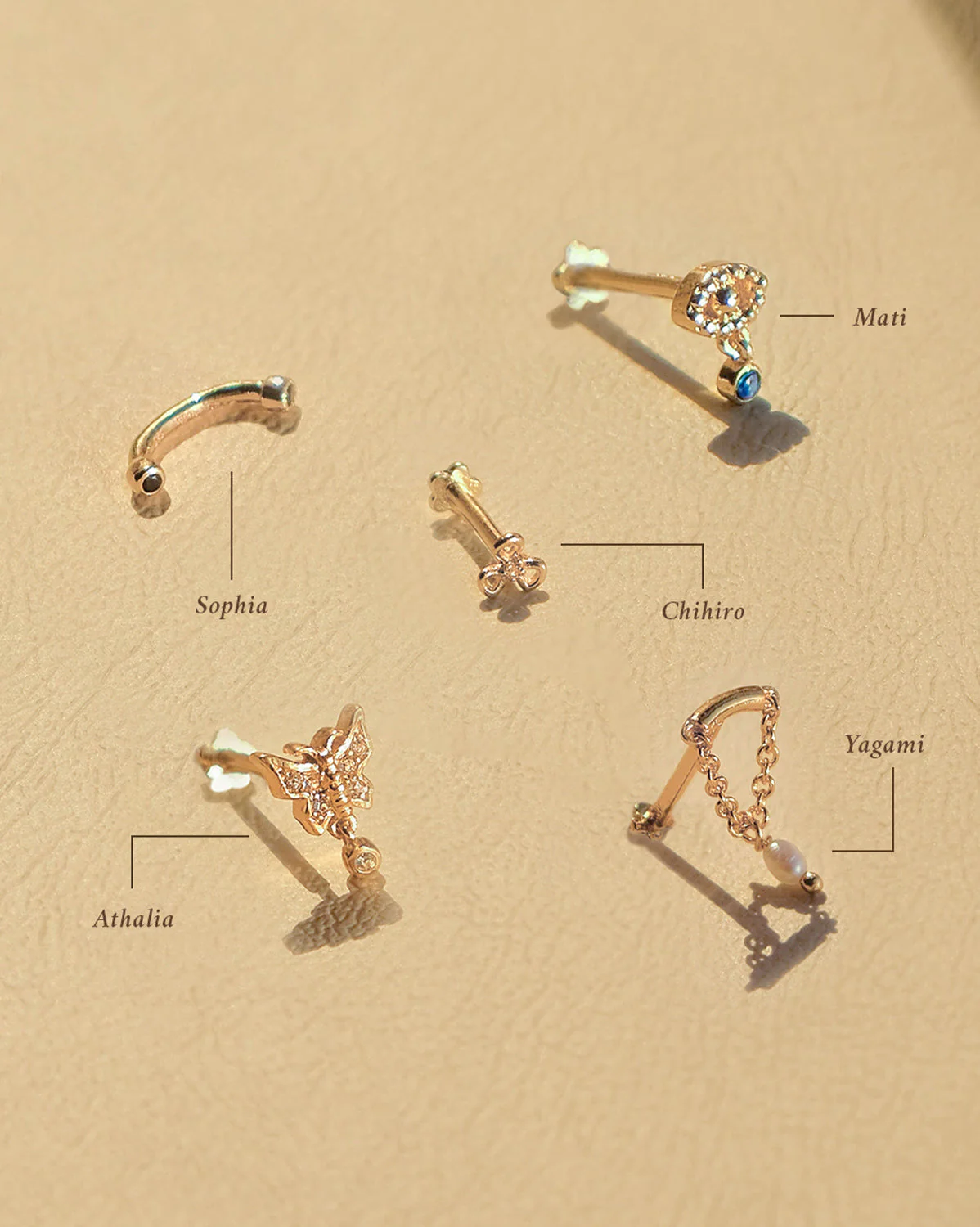 14K Solid Gold Chihiro Flower Stud - Image 5