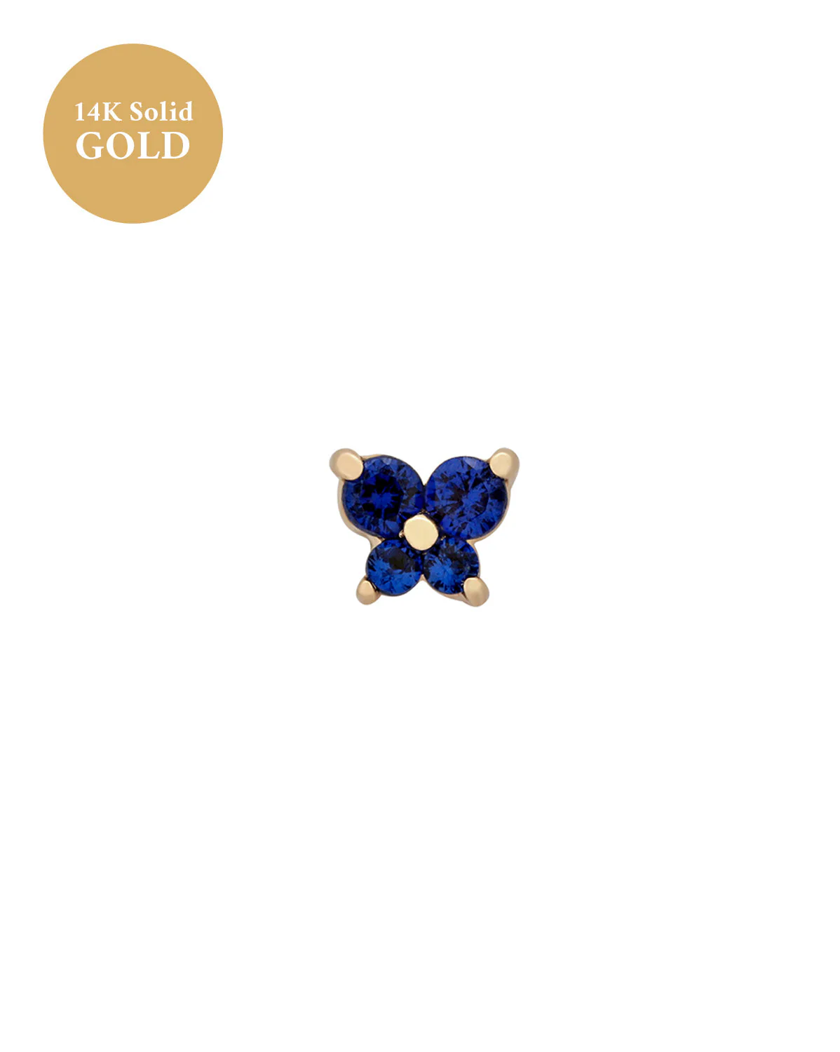 14K Solid Gold Cho Butterfly Single Stud - Image 19