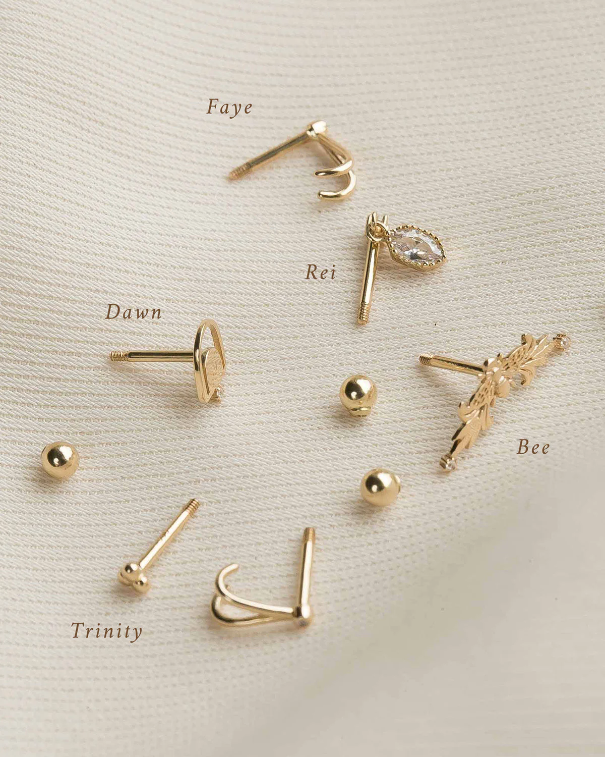 14K Solid Gold Dawn Single Stud - Image 7