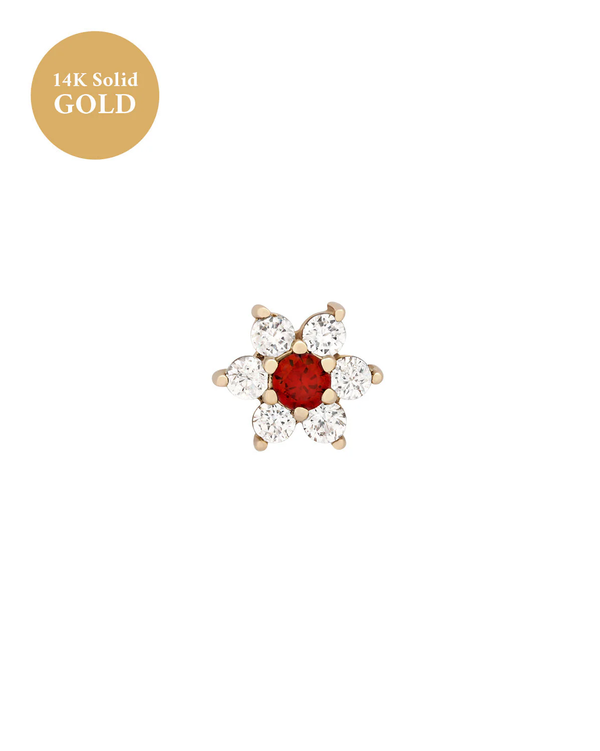 14K Solid Gold Ren Lotus Single Stud - Image 7
