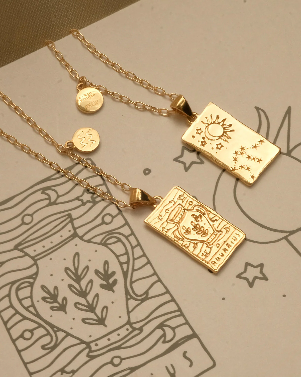 Aquarius Zodiac Necklace - Image 3
