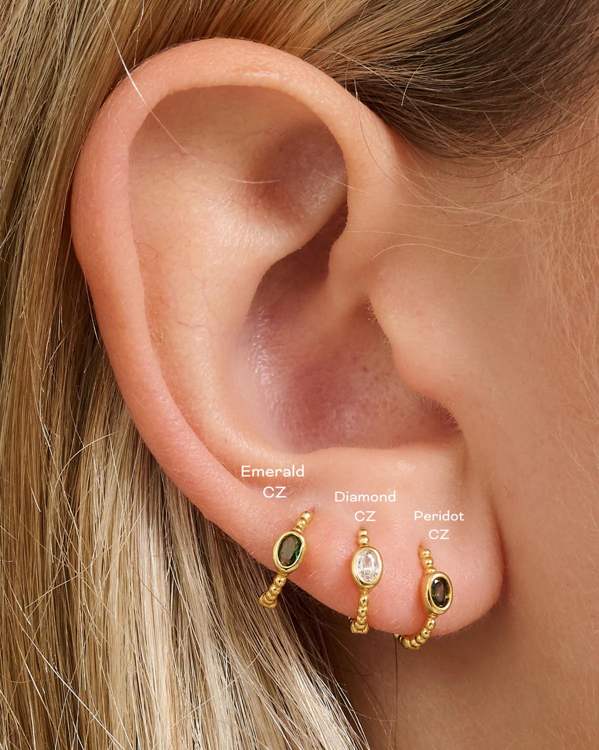 Clio Hoops - Diamond CZ (April) - Image 2