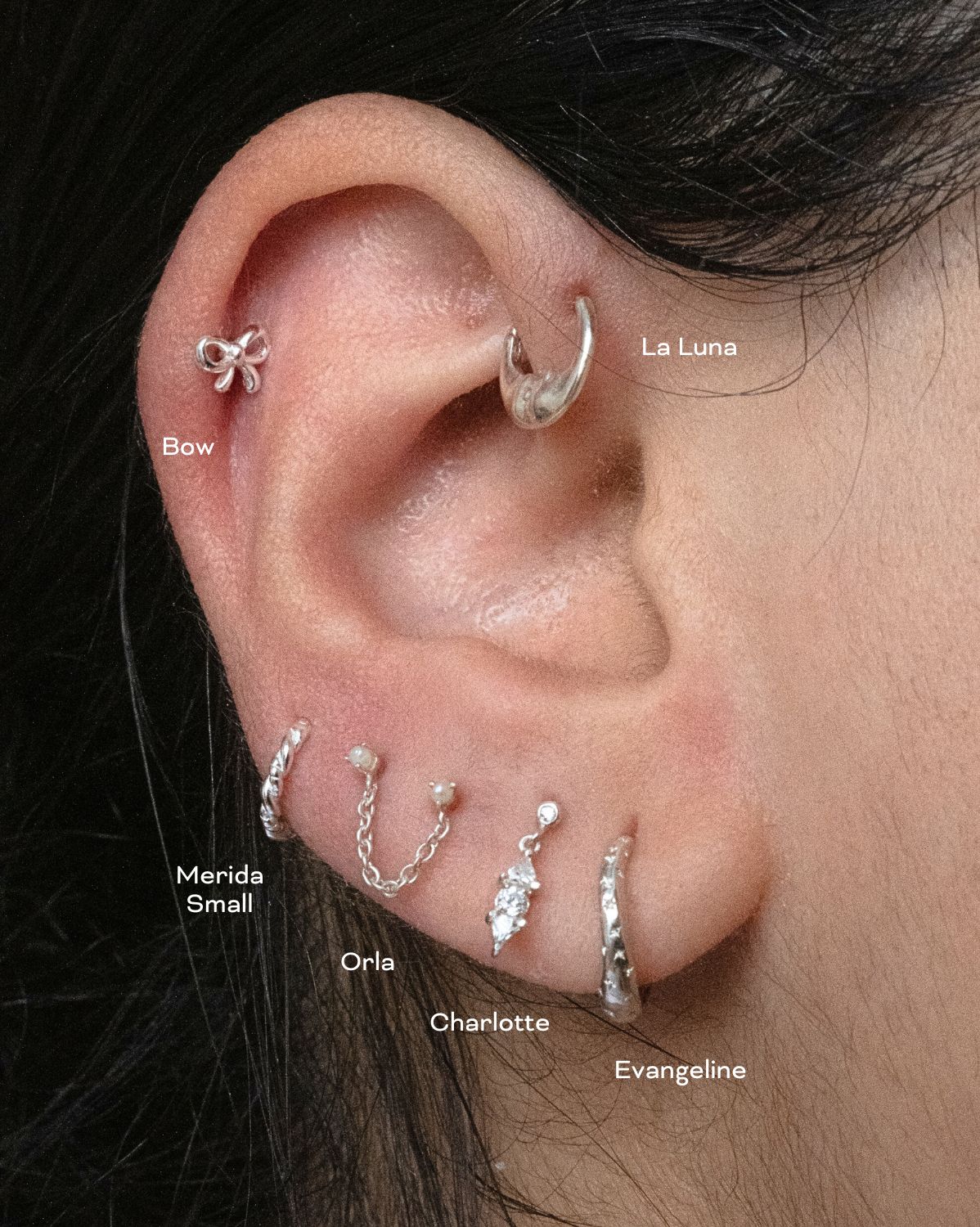 La Luna Clicker Hoop - Sterling Silver - Image 8