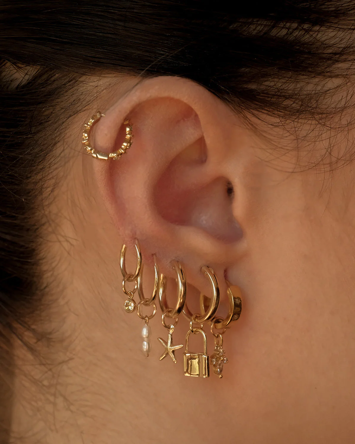 Madame Blanche Huggie Hoops - Sterling Silver - Image 5