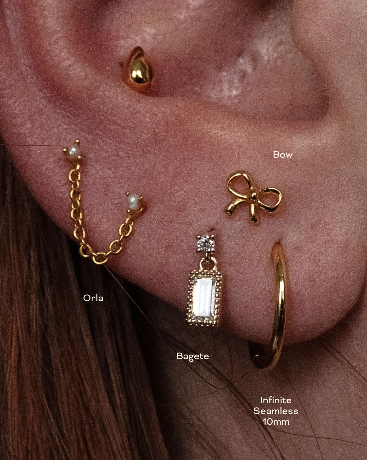 Orla Pearl Double Piercing Stud - Image 7