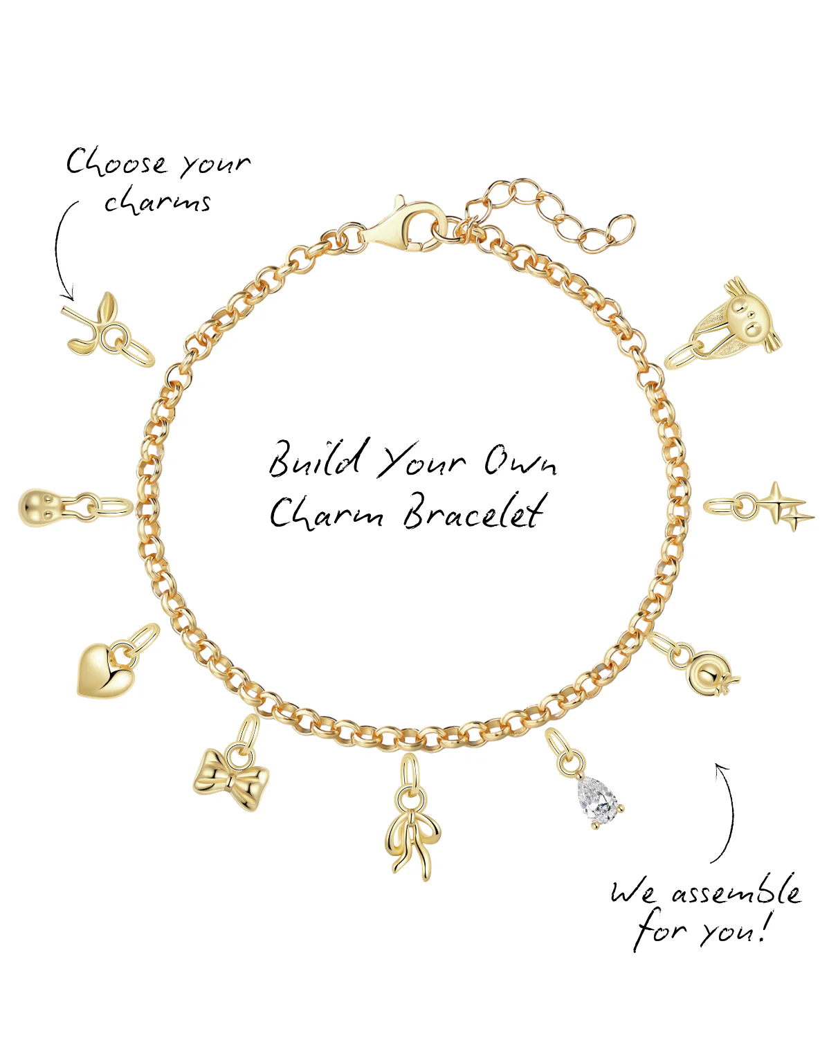 Rolo Charm Bracelet (Build Your Own)