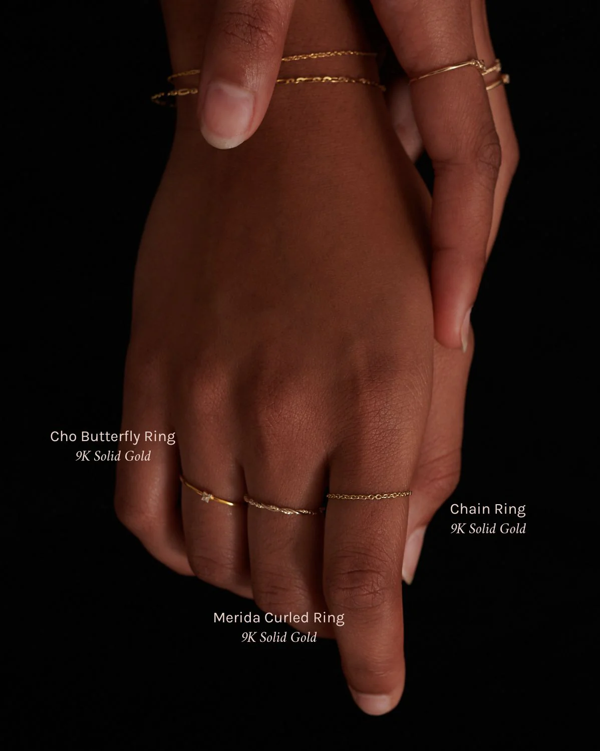 Solid Gold Minimal Chain Ring - Image 5