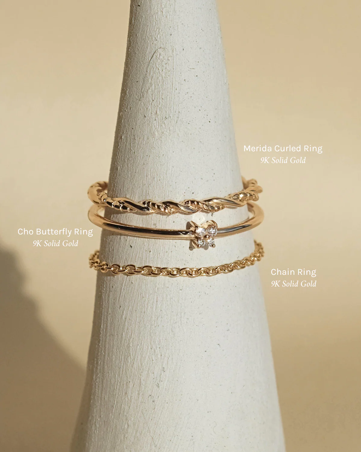 Solid Gold Minimal Chain Ring - Image 6