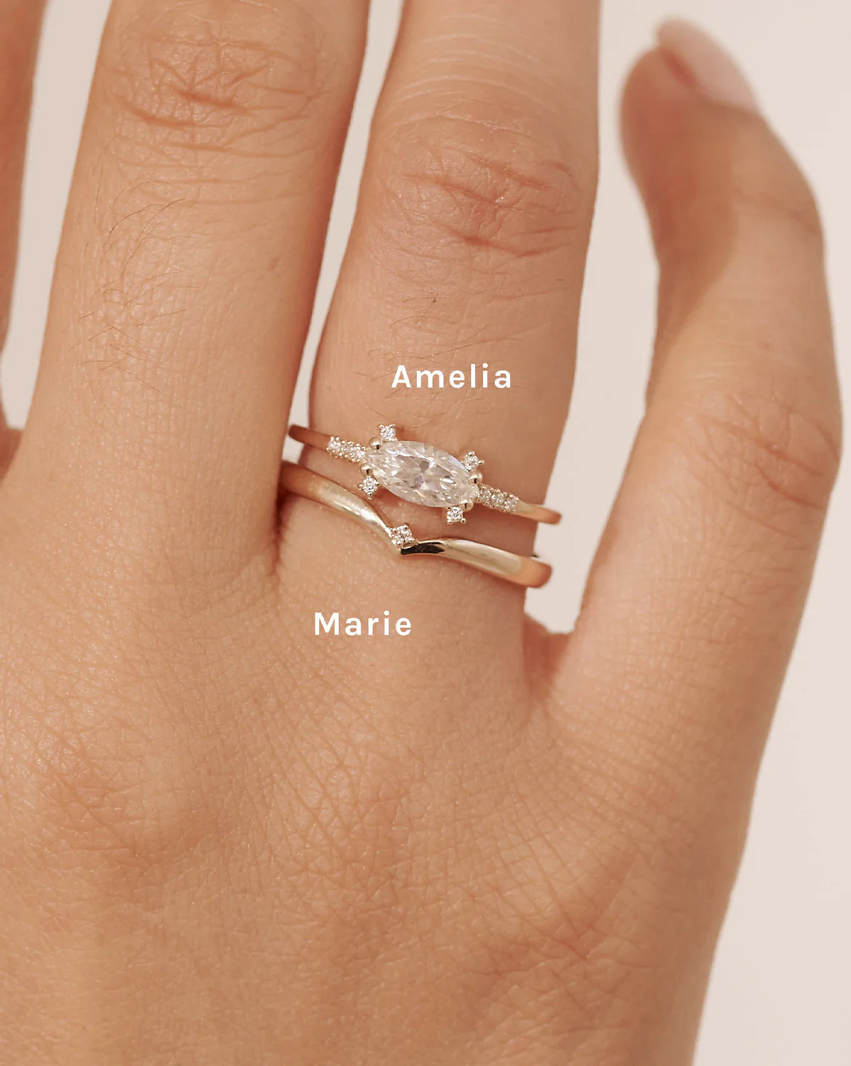 Solid Gold Marie Wishbone Ring - Image 3