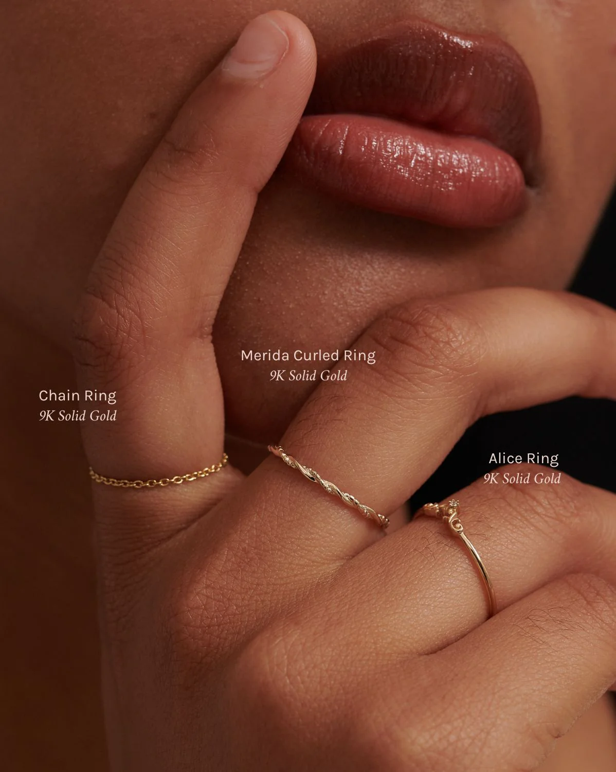 Solid Gold Merida Curled Ring - Image 2