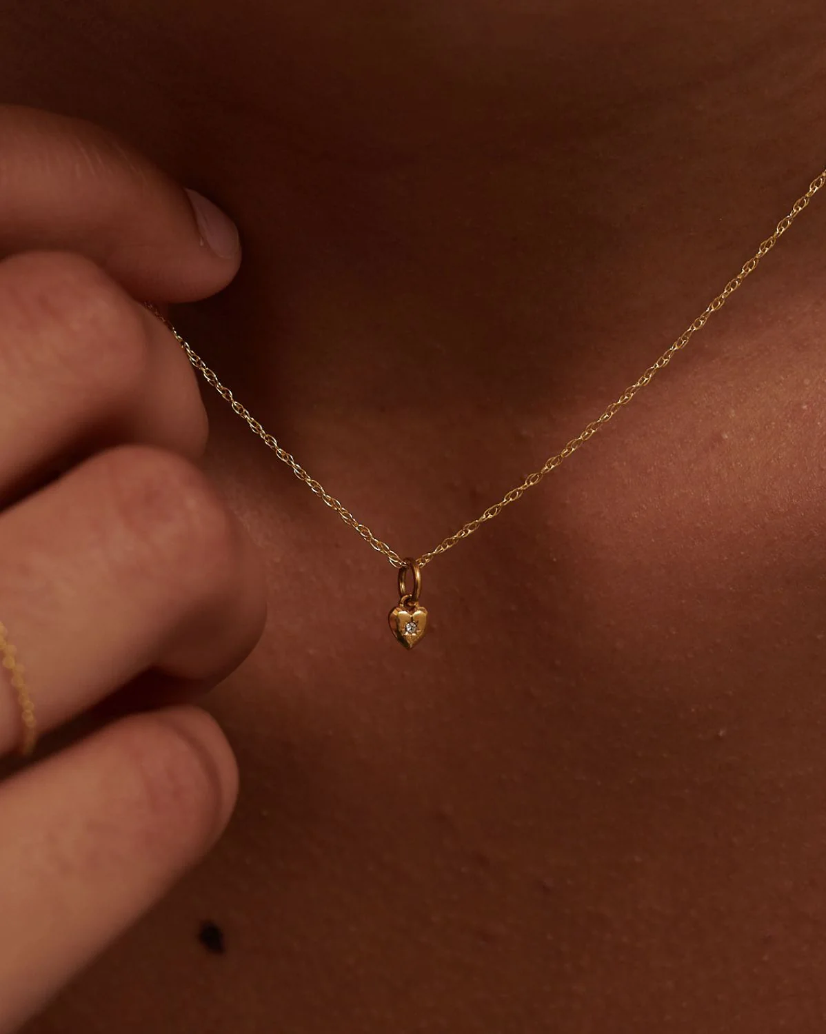 Solid Gold Mini Heart Charm - Image 4